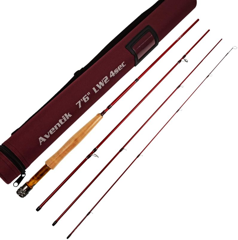Aventik Z Short & Light Ultra Light IM12 Fly Rods 7'6'' LW2, 8'0'' LW3, 8'6'' LW4, All in 4 Pieces Fast Action Super Compact Freshwater Fly Rods