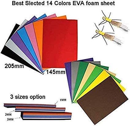 Riverruns Fly Tying Foam High Density EVA 14 Best Colors, Closed Cell Foam Durable, Three Thickness 1, 2, and 3 mm Option, Streamers, Baitfish, Nymph, Salmon Steelhead,