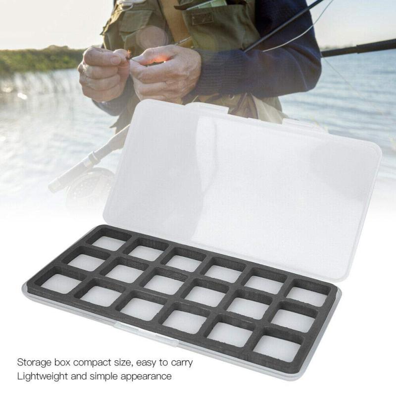 Aventik Fly Fishing Boxes Super Slim Transparent Design Magnetic Pad Compartments Tackle Foam Boxes 7.3X3.8X0.5inch