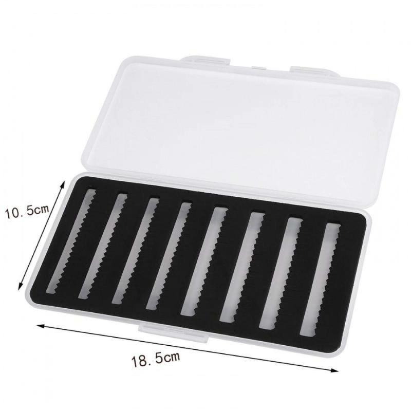 Aventik Fly Fishing Boxes Super Slim Transparent Design Magnetic Pad Compartments Tackle Foam Boxes 7.3X3.8X0.5inch