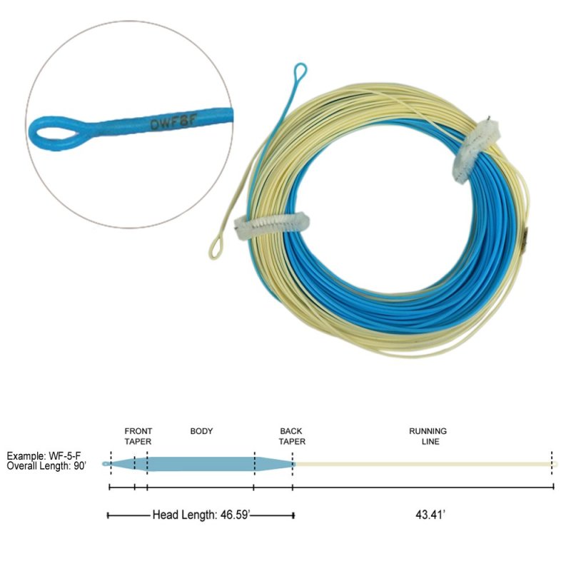 Aventik Fly Line Saltwater Float Fly Fishing Weight Forward Line with Exposed Loop or 2 Welded Loops 95FT Freshwater Saltwater Fishing Line