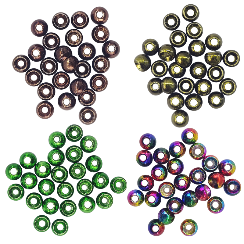 Fly Tying Beads 25 PC Tungsten Fly Tying Beads Head for Nymph Fishing Materials 12 Colors / 5 Sizes