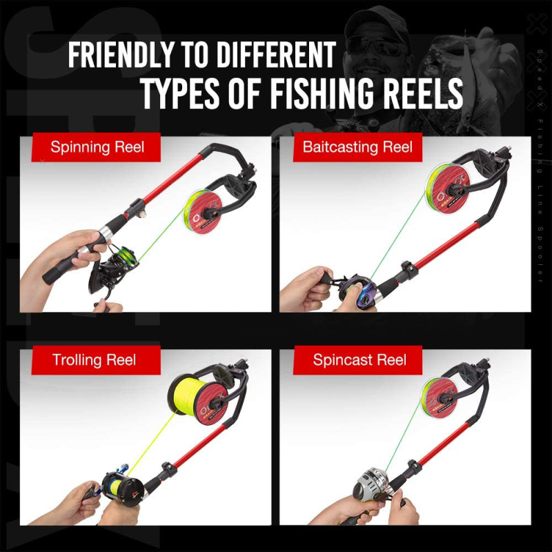 Aventik Portable Fishing Line Spooler with Line Unwinding, Anti-Twist Reel Spooler and Adjustable Aluminum Handle