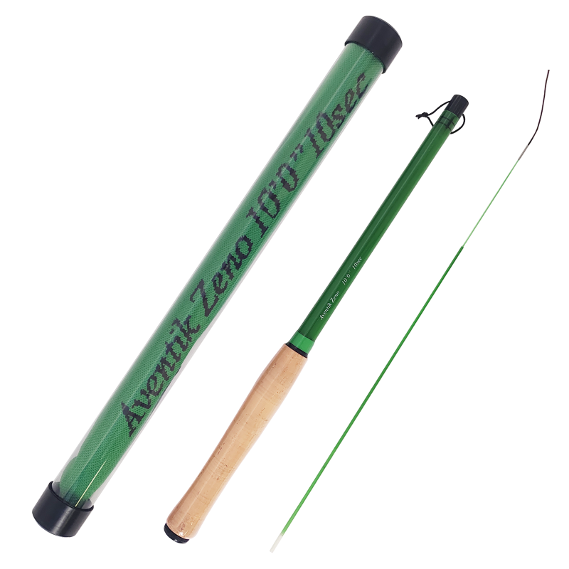 Aventik Zeno S2-Glass Tenkara Rod with 2 Extra Rod Sections 10 Sec in 9ft/10ft Excellent Durability and Strength, Collapsed to Only 14.6in/15.2in, 6:4 Soft M-Action, Super Lightweight and Compact, Elegant Translucent Color Super Eye-catching