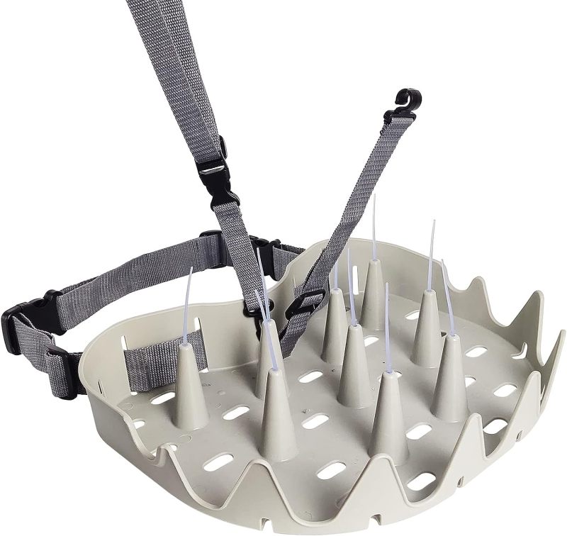 EUPHENG Shark Teeth Design Fly Fishing Stripping Basket, Faster Draining Safely See Through, Super Light Smooth Curved Tangle-Proof Stripping Line Basket with Silicone Spike