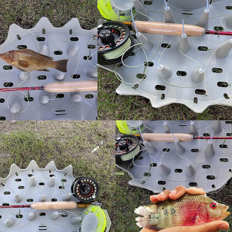 EUPHENG Shark Teeth Design Fly Fishing Stripping Basket, Faster Draining Safely See Through, Super Light Smooth Curved Tangle-Proof Stripping Line Basket with Silicone Spike