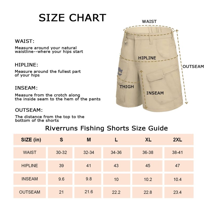 Aventik  9 Pockets Performance Fishing Shorts, Water-Repellant Cargo Short, Breathable UPF 50+ Hiking Shorts