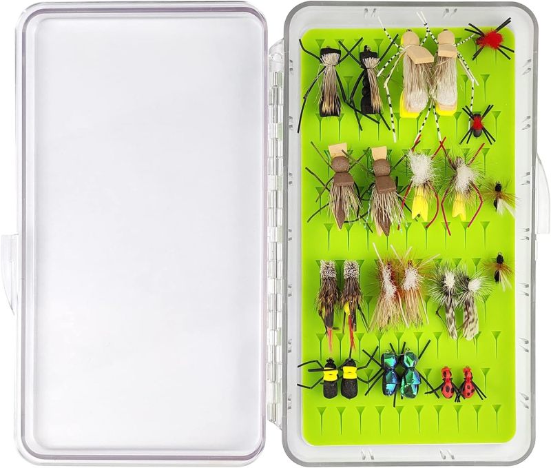 Best Assortment Flies Combo Carp Flies Wet Trout Fishing Flies Dry Flies,Nymphs,Streamers,Salt Water Flies with Silicone Fly Box Packing