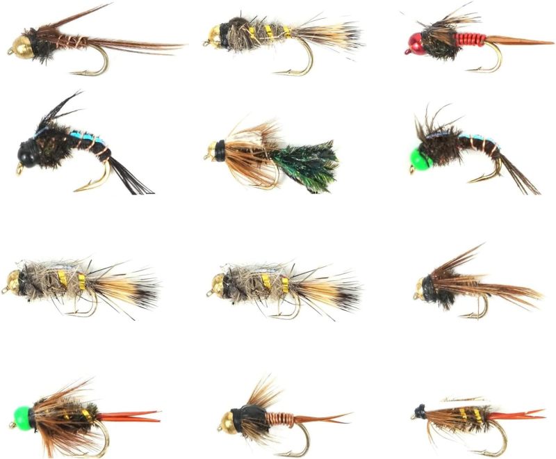 Best Assortment Flies Combo Carp Flies Wet Trout Fishing Flies Dry Flies,Nymphs,Streamers,Salt Water Flies with Silicone Fly Box Packing