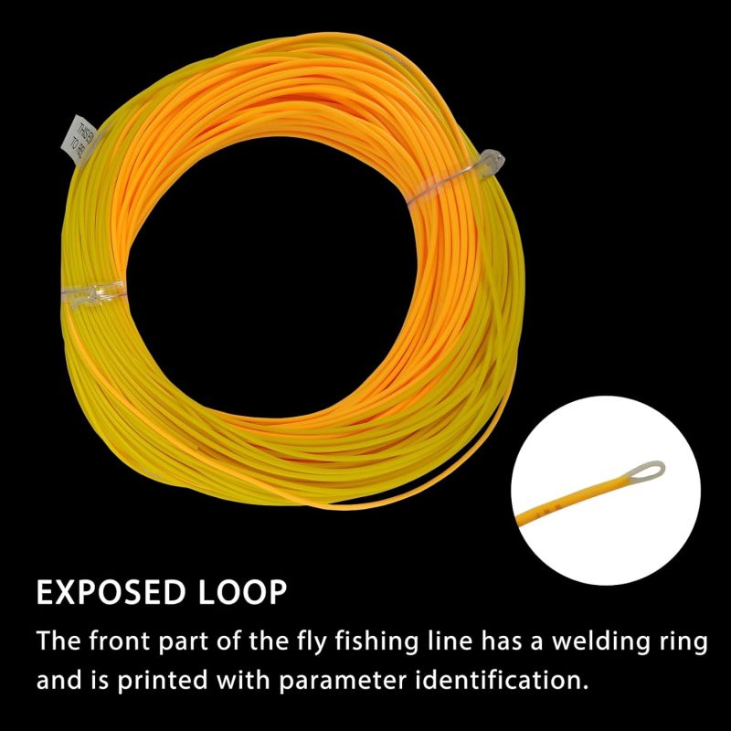 Aventik Fly Fishing Line WindCutter Fly Line Spey Floating Ultra Low Stretch Loading Zoom Welded Loops Line ID 90-100ft