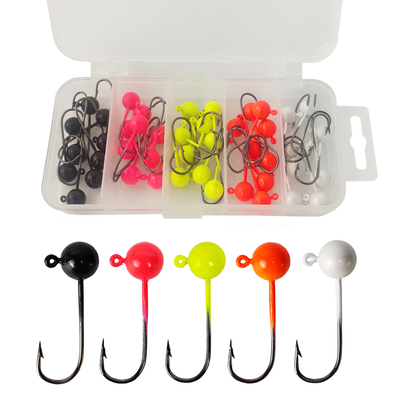 Eupheng 50pcs Fly Tying Jigs Kit Glow in the Dark Jig Heads for Fly Fishing, Jig Head Fly Fishing Hooks DIY Lure Making Kit Suit for Tying Flies