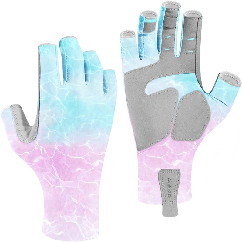 Aventik UPF 50+ Fishing Gloves- Fingerless Sun Protection-for Women Men