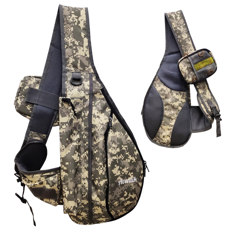 EUPHENG Aventik Tenkara Sling Bag, Adjustable Outdoor Fishing Shoulder Backpack, Large Capacity with Multi Function