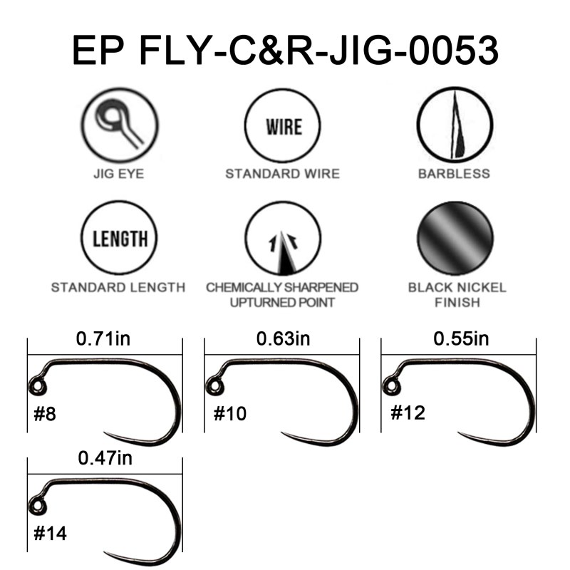 Eupheng Fly Hooks Assortment of Best Sizes Dry Wet Nymph Shrimp&amp;Pupa, Streamer, Caddis, Jig, Scud Flies Great Value Package Micro Barbed High Carbon Steel Bronze Forged Fishing Hooks