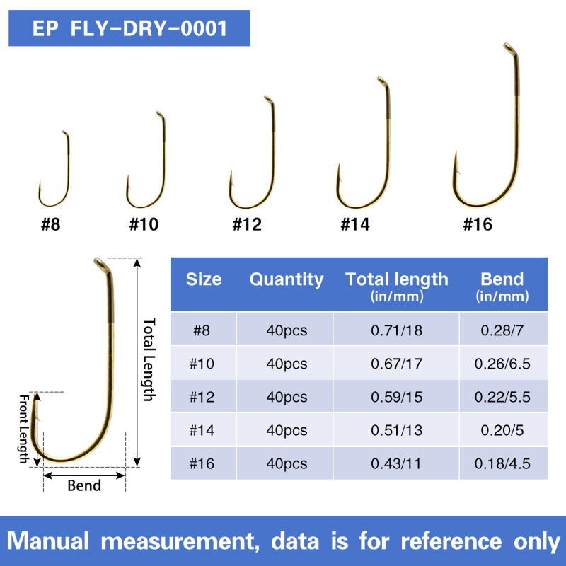 Eupheng Fly Hooks Assortment of Best Sizes Dry Wet Nymph Shrimp&amp;Pupa, Streamer, Caddis, Jig, Scud Flies Great Value Package Micro Barbed High Carbon Steel Bronze Forged Fishing Hooks