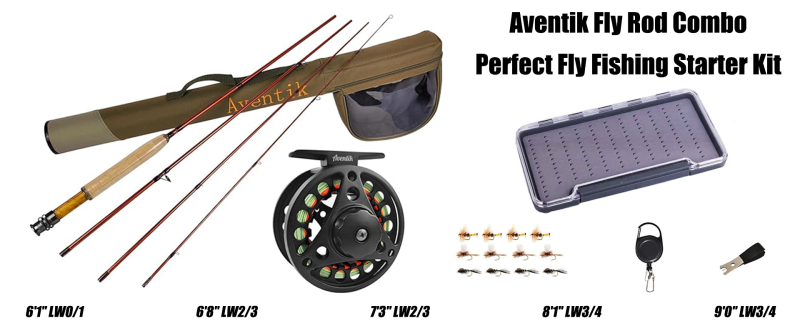 Aventik Extreme Fly Fishing Combo Kit 0/1/2/3/4/5/6 Weight Starter Fly Fishing Rod and Reel Kit Outfit with One Travel Case