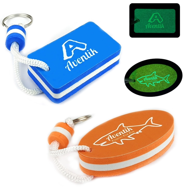 Riverruns Floating Key Ring Glow in Dark Lightweight Water Buoyant Key chain, Boat Key Chains for Water Sports