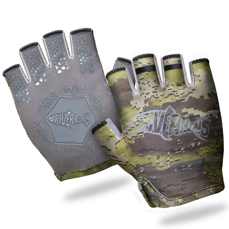 Riverruns Fishing Gloves, UPF50+ Sun Gloves, Fingerless Fishing Gloves, Lightweight Breathable Fishing Gloves Men for Kayaking Paddling Driving Hiking Fishing