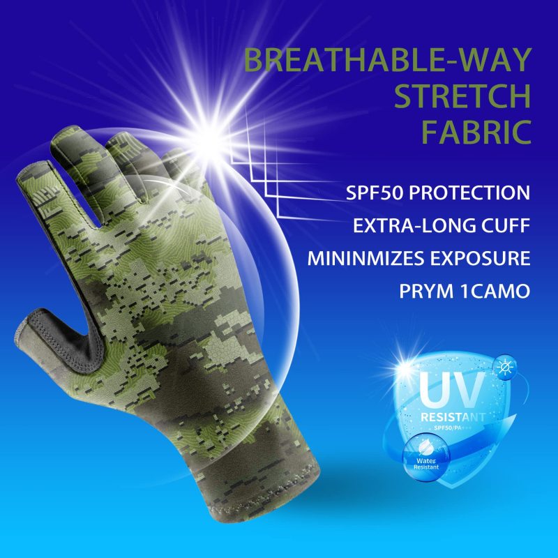 Riverruns UPF 50+ Fingerless Fishing Gloves UV Protection Fishing Sun Gloves for Men and Women Fishing, Boating, Kayaking, Hiking, Running, Cycling and Driving