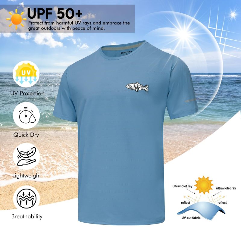 UPF 50+ Fishing Shirt Lightweight Breathable Quick Dry Sun Protection Fishing T-Shirt