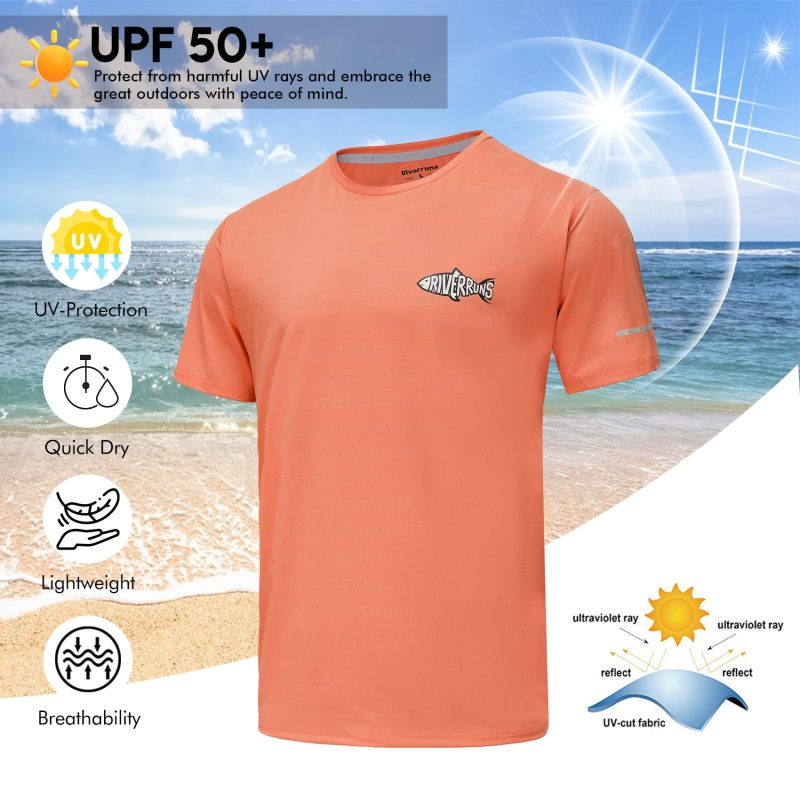 UPF 50+ Fishing Shirt Lightweight Breathable Quick Dry Sun Protection Fishing T-Shirt