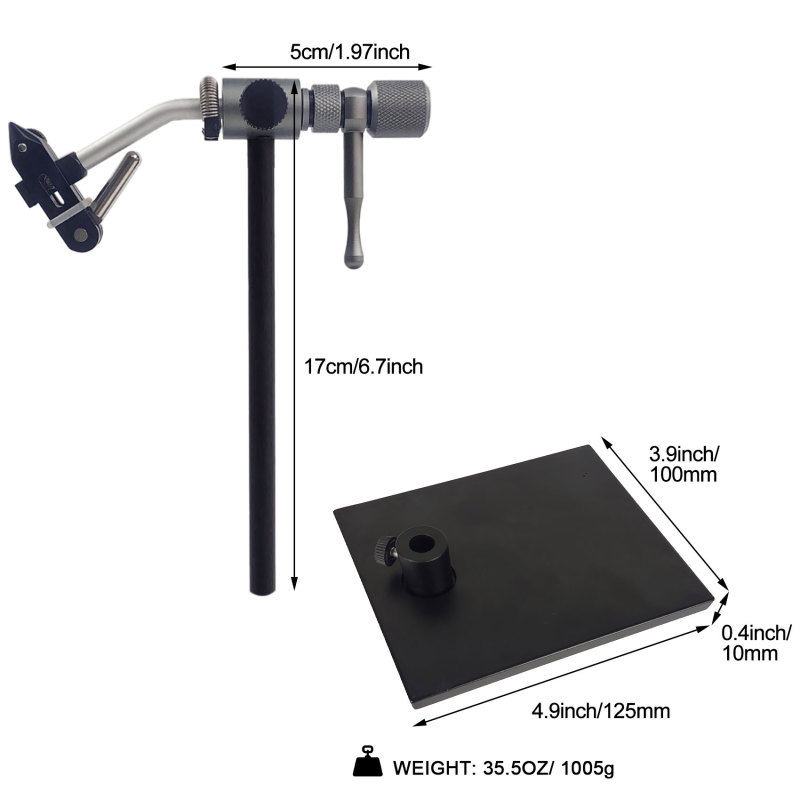 Eupheng Madison True Rotary Vise Fly Tying Vise Easy Adjustment of Rotation Resistance 26 to 4/0 Hook Sizes