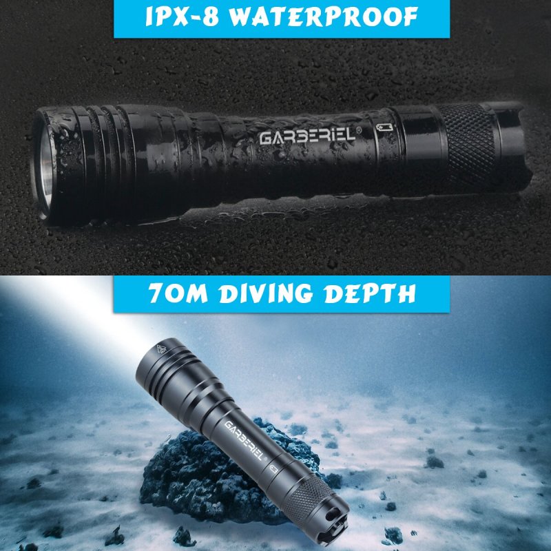 Garberiel Scuba Diving Flashlight DL01 Underwater 230ft