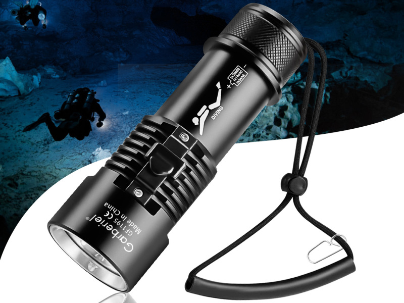 XHP70 IPX8 Scuba Light with Battery Rechargeable Waterproof 30M Underwater