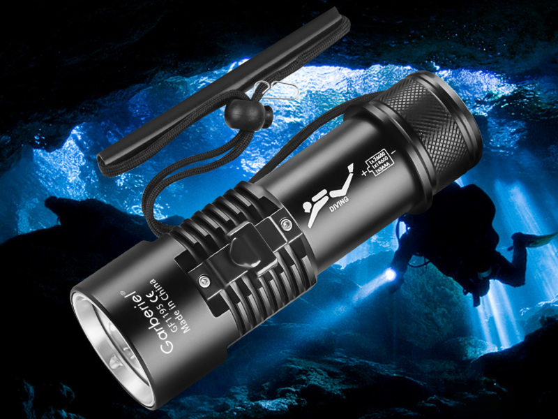 XHP70 IPX8 Scuba Light with Battery Rechargeable Waterproof 30M Underwater