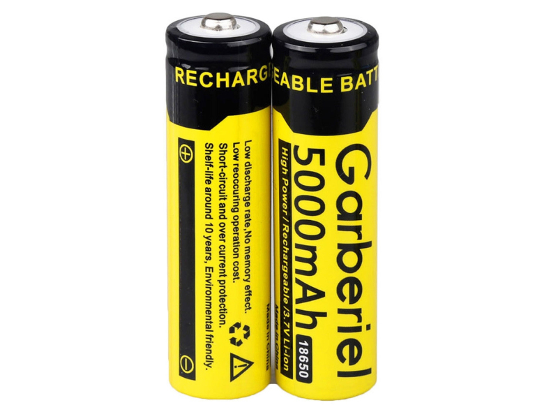 10 Pieces 5000mAh 3.7V Rechargeable 18650 Battery(Yellow)