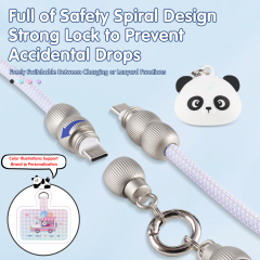 Colorful 60W Lanyard Fast Charging Cable Universal Crossbody Neck Cell Phone USB C to USB C Lanyard Charging Cable