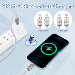 Colorful 60W Lanyard Fast Charging Cable Universal Crossbody Neck Cell Phone USB C to USB C Lanyard Charging Cable