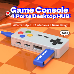 Novelty Desktop Game Console USB HUB Computer Docking Station 2.0 Data Transfer 4 Port Type C USB HUB