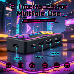 Creativity Cyberpunk Style Usb Hub Game Controller Desktop High Speed Data Transfer Gamepad Type C 4 Ports USB HUB