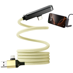 Magnetic 60W Fast Charging Data Cable With Phone Holder for iPhone 18 Huawei Tablet Mobile Gaming 2-in-1 USB-C 60W Fast Charging Cable