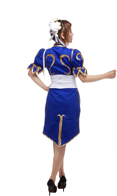 Blue Superior Street Fighter Chun-Li Cosplay Costume