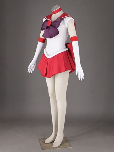 OURCOSPLAY Women's Sailor Moon Hino Rei Cosplay Costume 6 Pcs Set