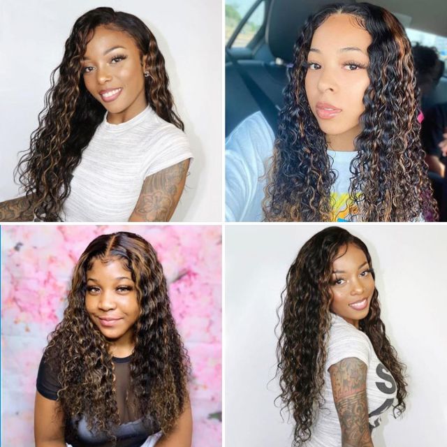 Laborhair Highlight Water Wave 13x4 Lace Front Wigs