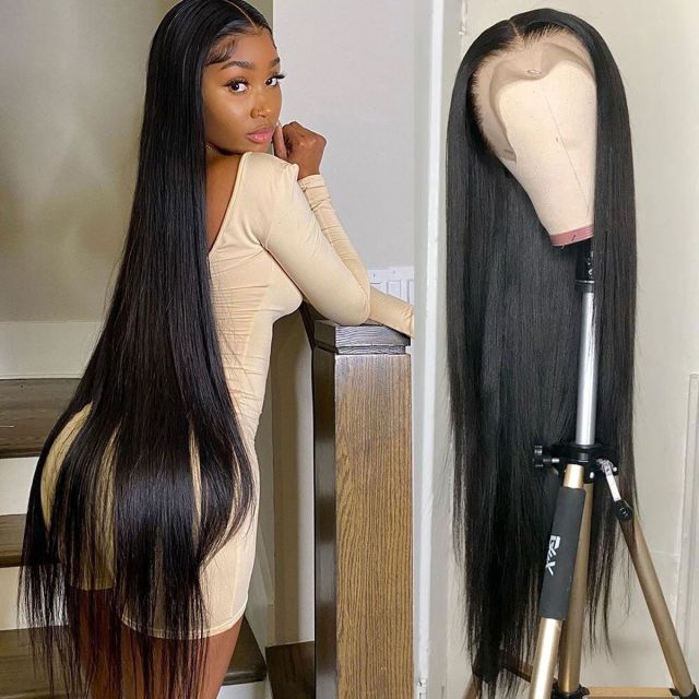 Laborhair 30″ 32″ 34″ 36″ 38″ 40″ Super-Long Straight Human Hair 13x4 Lace Front Wigs