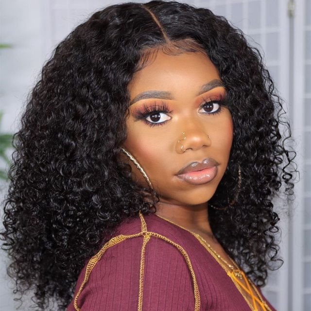 Laborhair Fashion Curly Bob Wig 180% Density Lace Front Wig