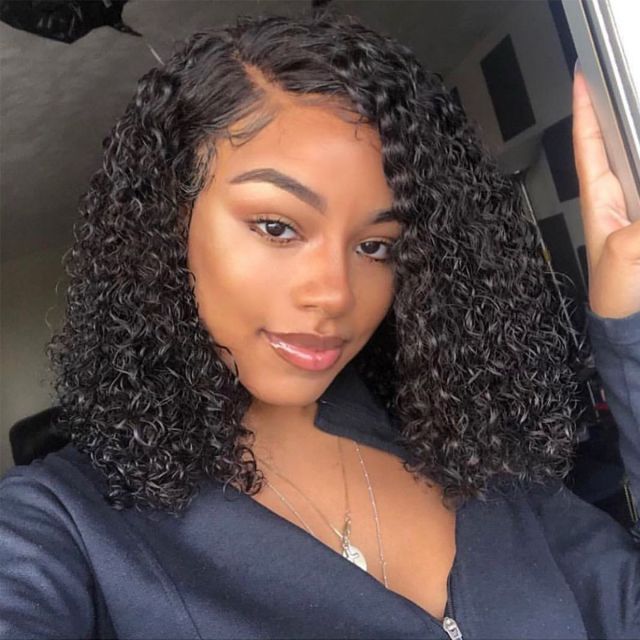 Laborhair Fashion Curly Bob Wig 180% Density Lace Front Wig