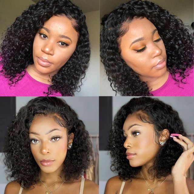 Laborhair Fashion Curly Bob Wig 180% Density Lace Front Wig