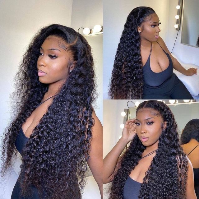 Laborhair Lace Front Wigs Deep Wave Curly Pre Plucked Virgin Human Hair Wigs Sale 13x4 Lace Front Wig