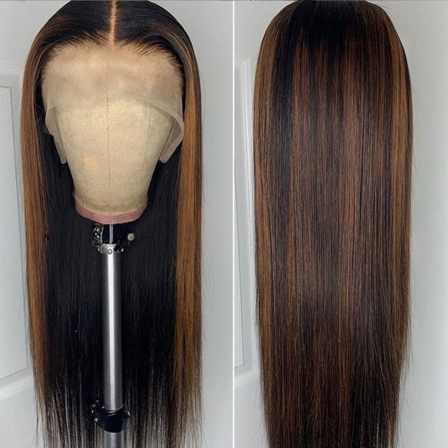 Laborhair Highlight Honey Blonde Straight Hair 13x4 Lace Front Wigs