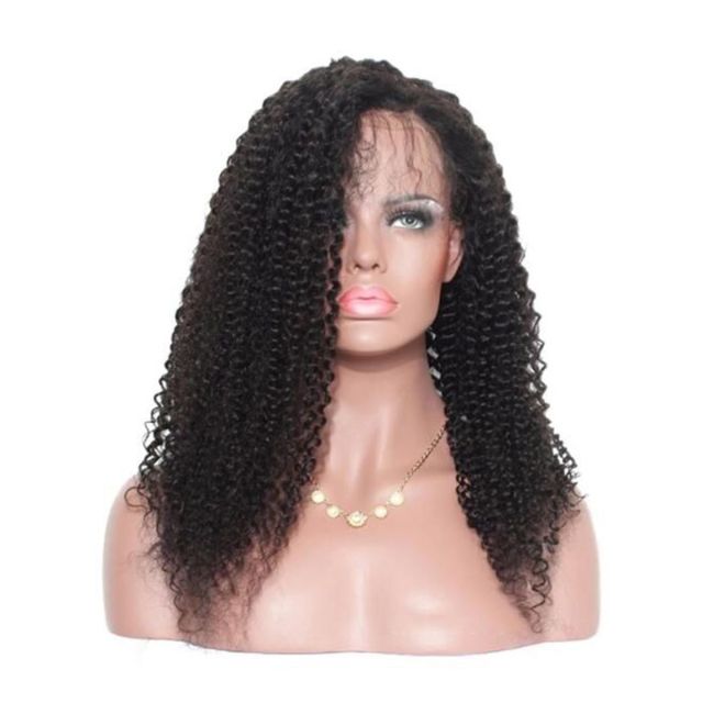 Laborhair Kinky Curly Short Wig Human Hair Side Part Lace Front Wigs 180% Density