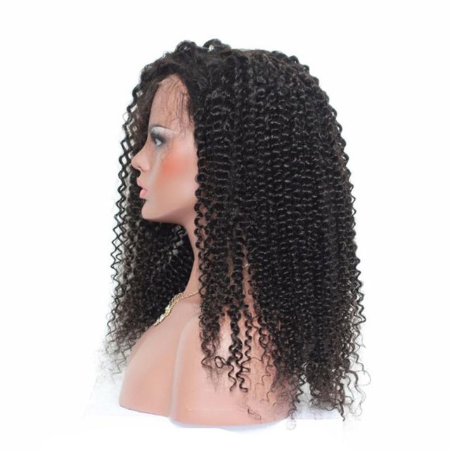 Laborhair Kinky Curly Short Wig Human Hair Side Part Lace Front Wigs 180% Density