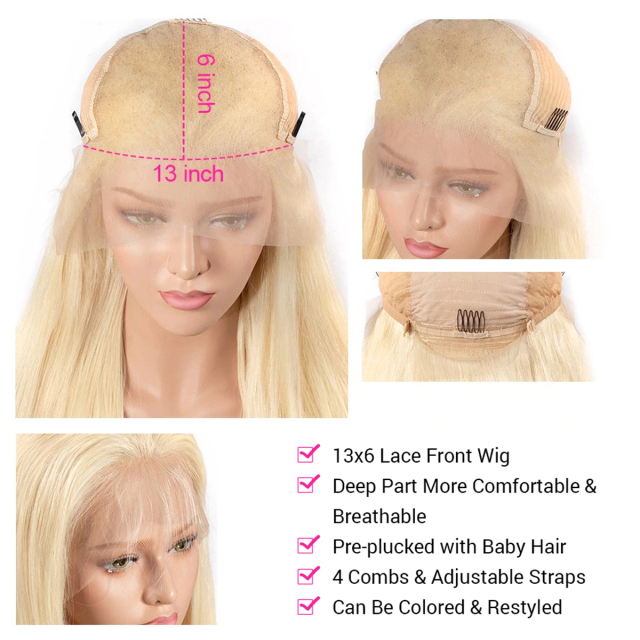 Laborhair 613 Blonde Body Wave Human Hair 13x6 Lace Front Wigs 180% Density