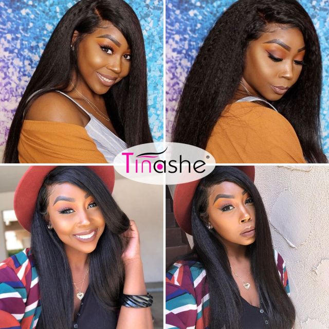 Laborhair 13x6 Lace Front Wig Kinky Straight Virgin Human Hair Wigs 180% Density