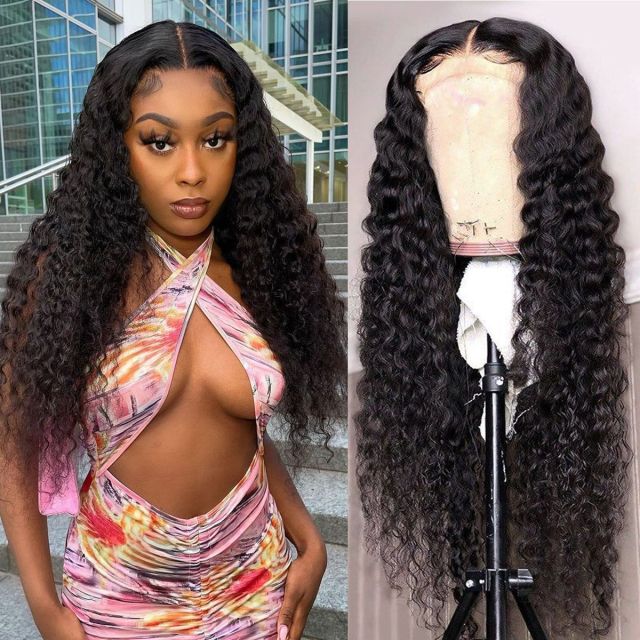 Laborhair 13x6 Lace Front Wig Deep Wave Curly Virgin Human Hair Wigs 180% Density