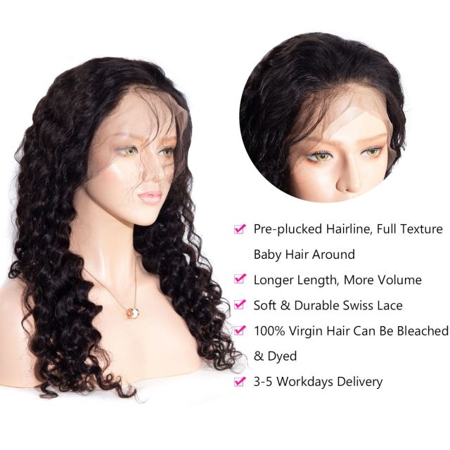 Laborhair 13x6 Lace Front Wig Loose Deep Wave Virgin Human Hair Wigs 180% Density